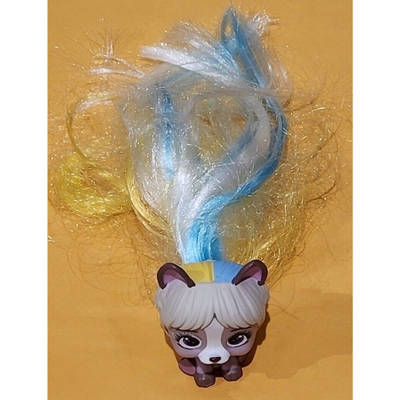 VIP Pets Puppy Dog Figure Long Colorful Hair Purple White 2.5" IMC Toys - Picture 2 of 4